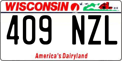 WI license plate 409NZL
