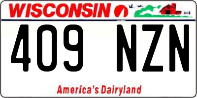WI license plate 409NZN