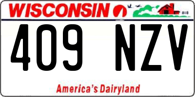 WI license plate 409NZV