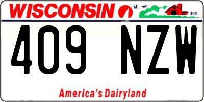 WI license plate 409NZW