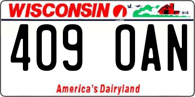 WI license plate 409OAN