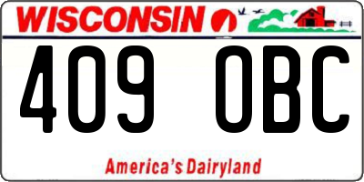 WI license plate 409OBC