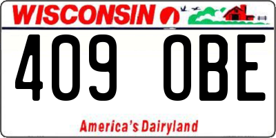 WI license plate 409OBE
