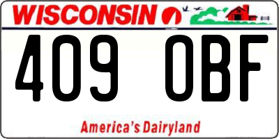 WI license plate 409OBF
