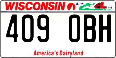 WI license plate 409OBH