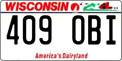 WI license plate 409OBI