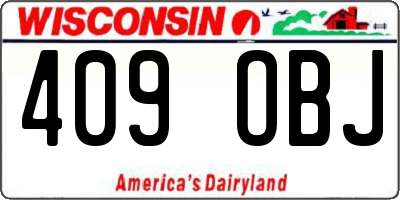 WI license plate 409OBJ
