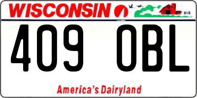 WI license plate 409OBL
