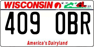 WI license plate 409OBR