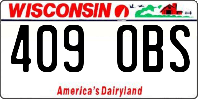 WI license plate 409OBS