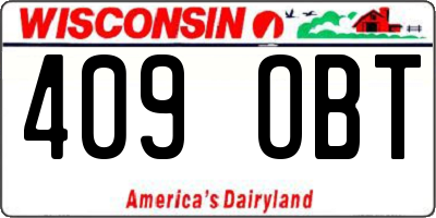 WI license plate 409OBT