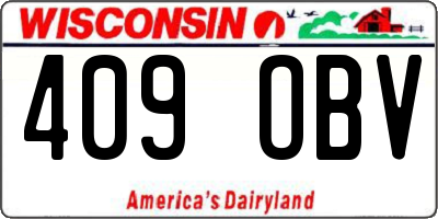 WI license plate 409OBV