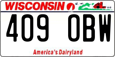 WI license plate 409OBW