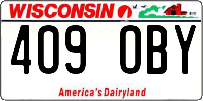 WI license plate 409OBY
