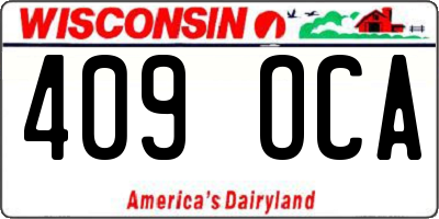 WI license plate 409OCA