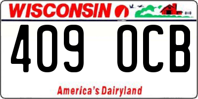 WI license plate 409OCB