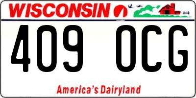 WI license plate 409OCG