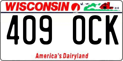 WI license plate 409OCK