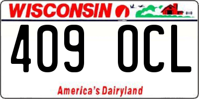 WI license plate 409OCL