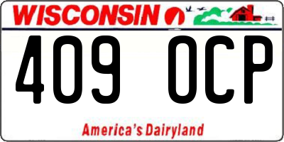 WI license plate 409OCP