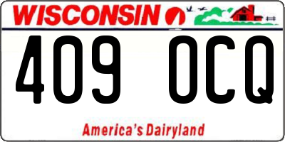 WI license plate 409OCQ