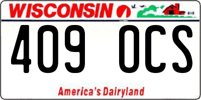 WI license plate 409OCS