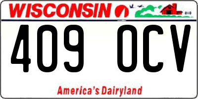 WI license plate 409OCV