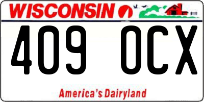 WI license plate 409OCX