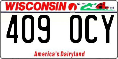 WI license plate 409OCY