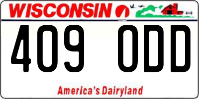 WI license plate 409ODD