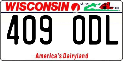 WI license plate 409ODL