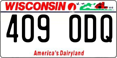 WI license plate 409ODQ