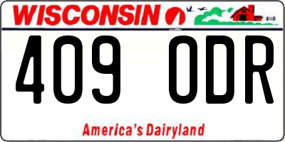 WI license plate 409ODR