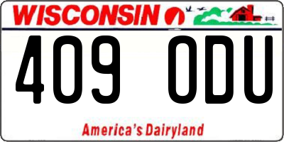 WI license plate 409ODU