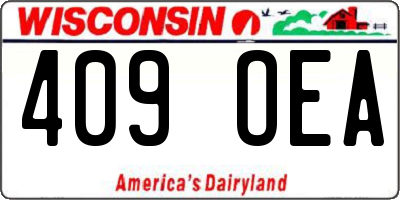 WI license plate 409OEA
