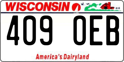 WI license plate 409OEB
