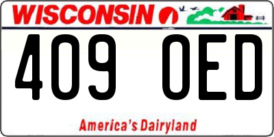 WI license plate 409OED