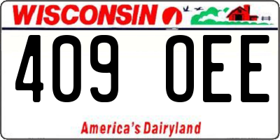 WI license plate 409OEE