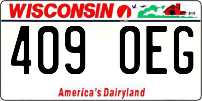 WI license plate 409OEG