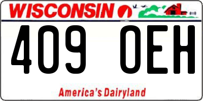 WI license plate 409OEH