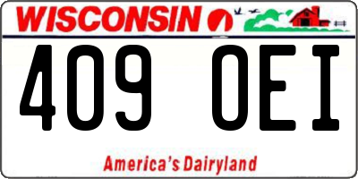 WI license plate 409OEI
