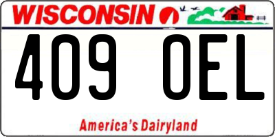 WI license plate 409OEL