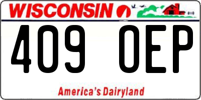 WI license plate 409OEP