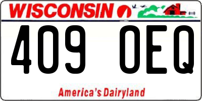 WI license plate 409OEQ