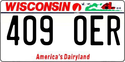 WI license plate 409OER