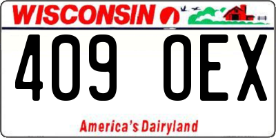 WI license plate 409OEX