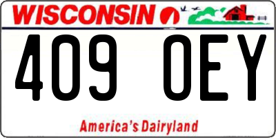 WI license plate 409OEY
