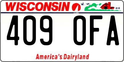 WI license plate 409OFA