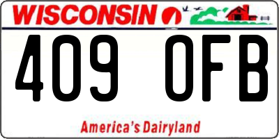 WI license plate 409OFB