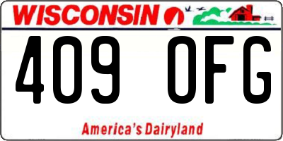 WI license plate 409OFG